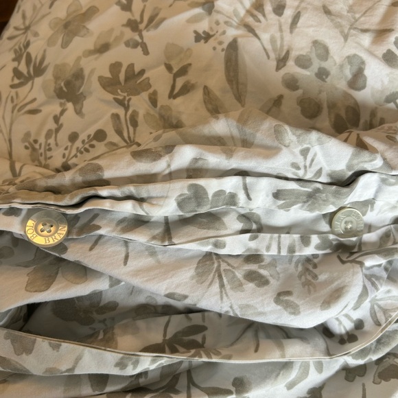 Boll & Branch Signature Botanical Duvet Set Pewter Full/Queen Flat Sheet Covers - Picture 11 of 12